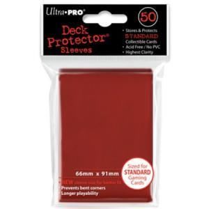 50 Deck Protector Solid Red Standard